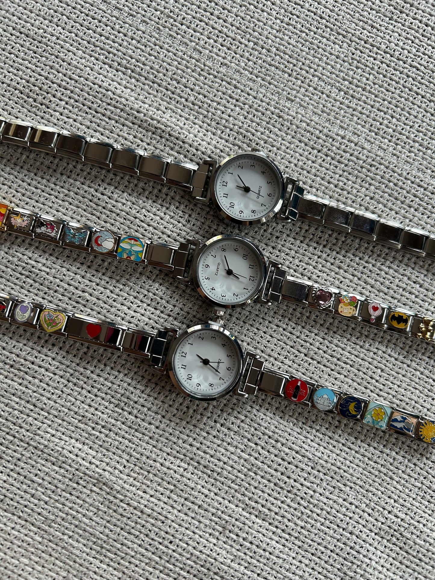 Italian Charm Bracelet Band Watch| Silver/Gold plain italian charm Band.