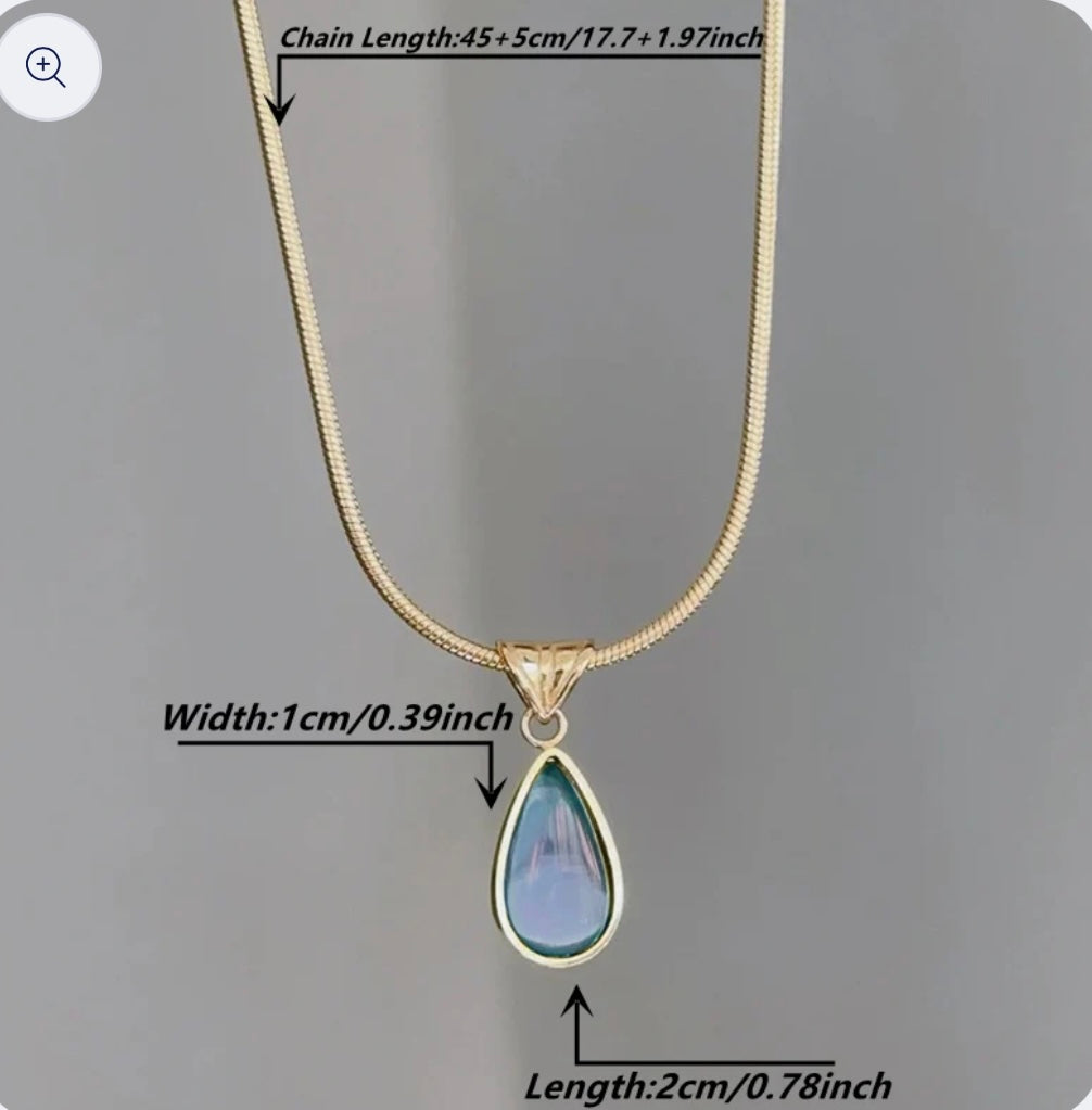 Water Droplet Pendant Necklace