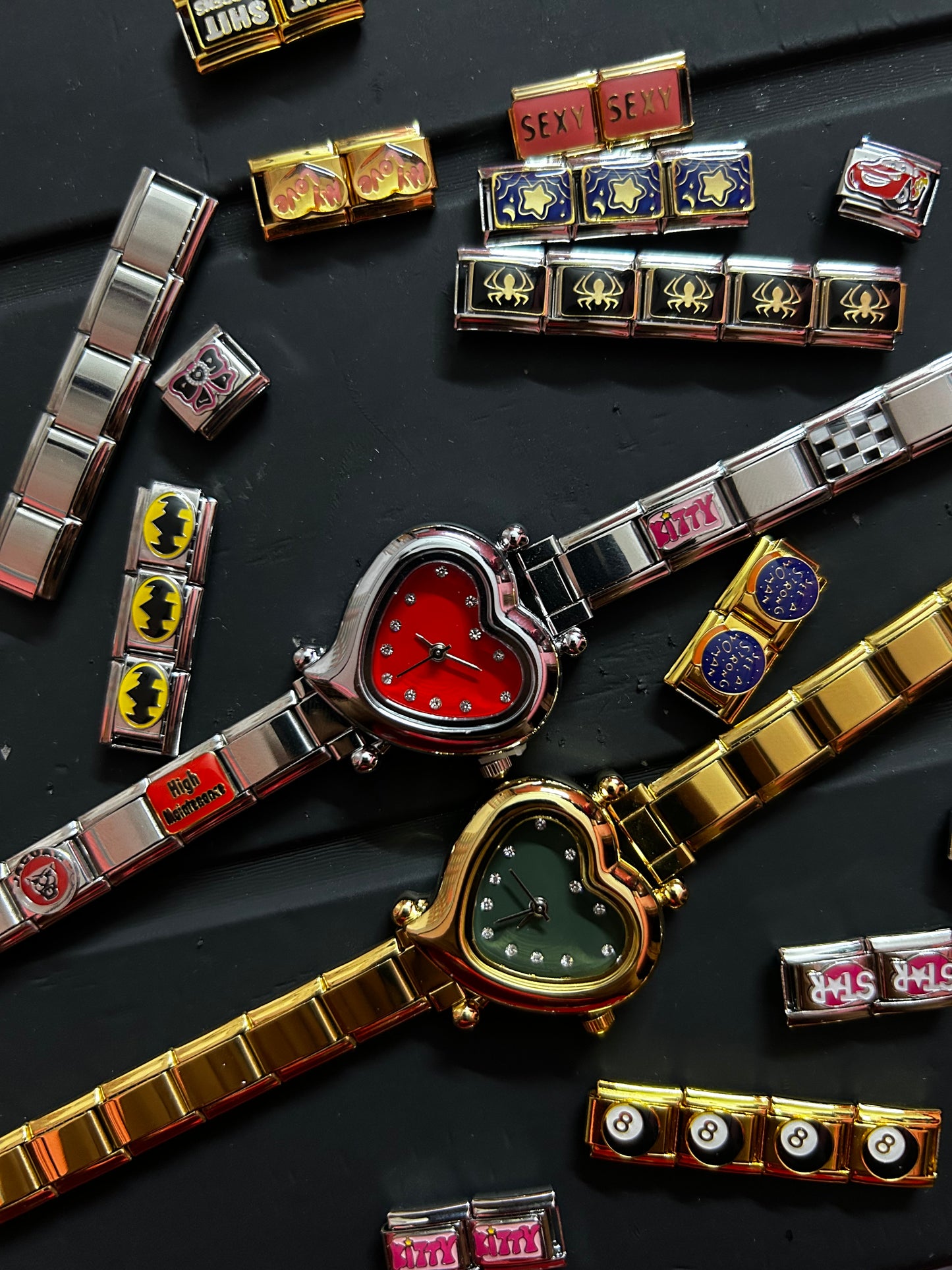 Heart Dial Watches with Italian charm Bands| Made in Japan
