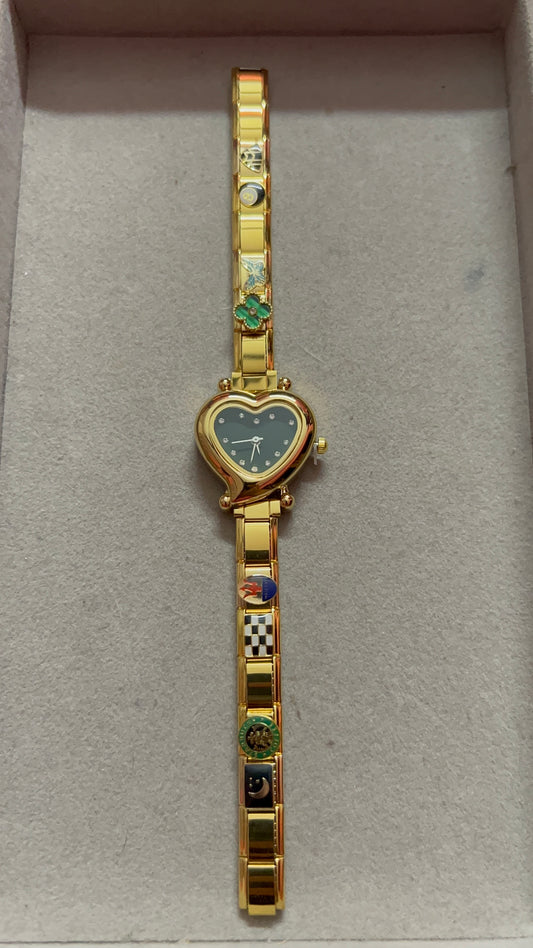 Heart Dial Watches with Italian charm Bands| Made in Japan