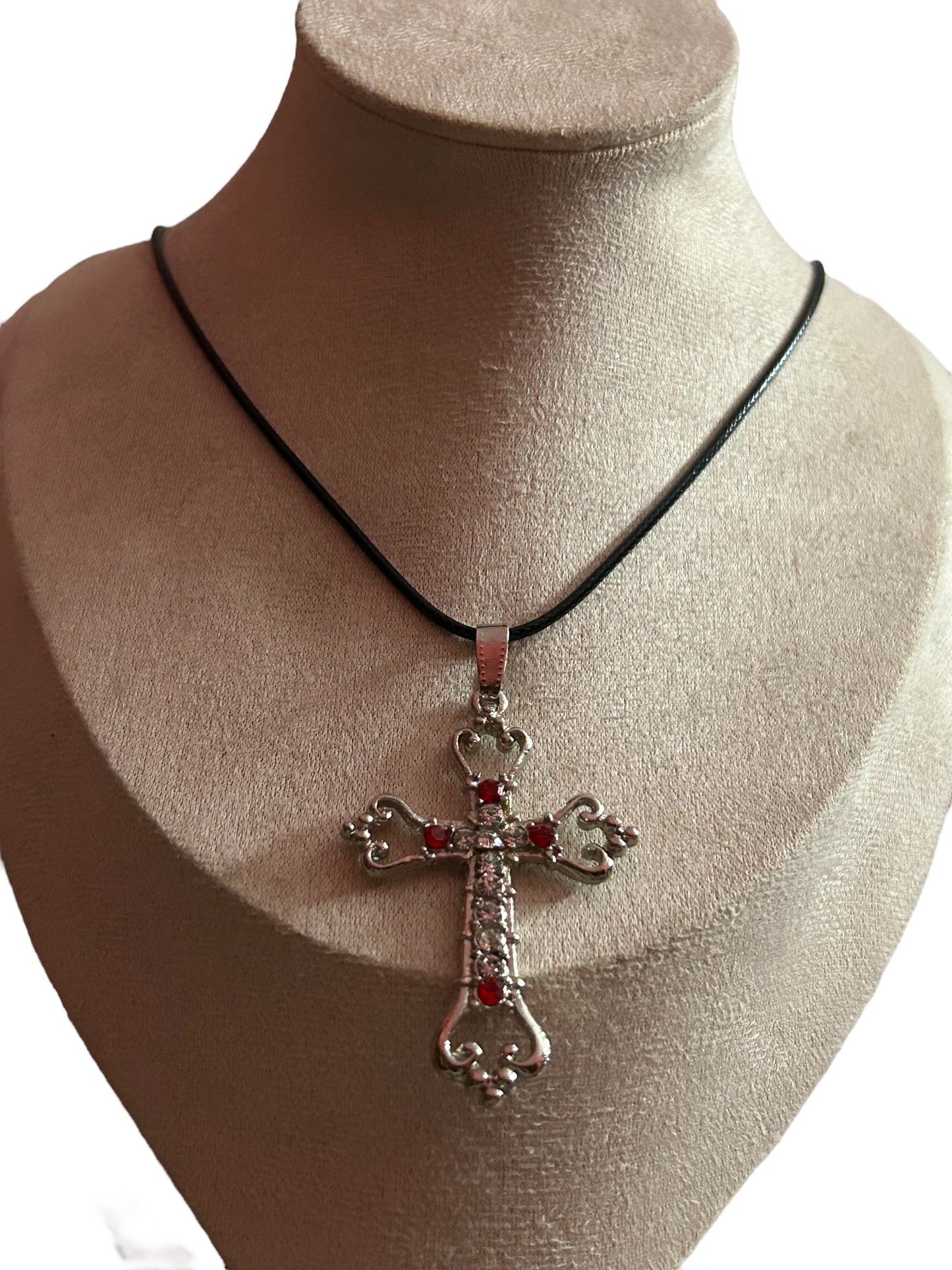 Red Stone Embezzled Cross