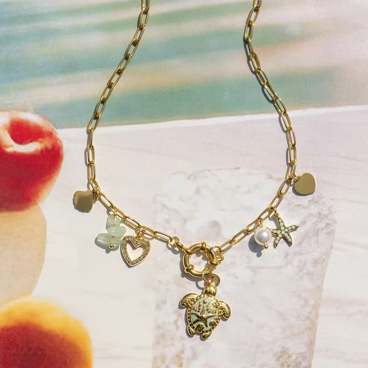 Turtle Charm Necklace| 18K gold plated| Hypoallergenic | Anti Tarnish