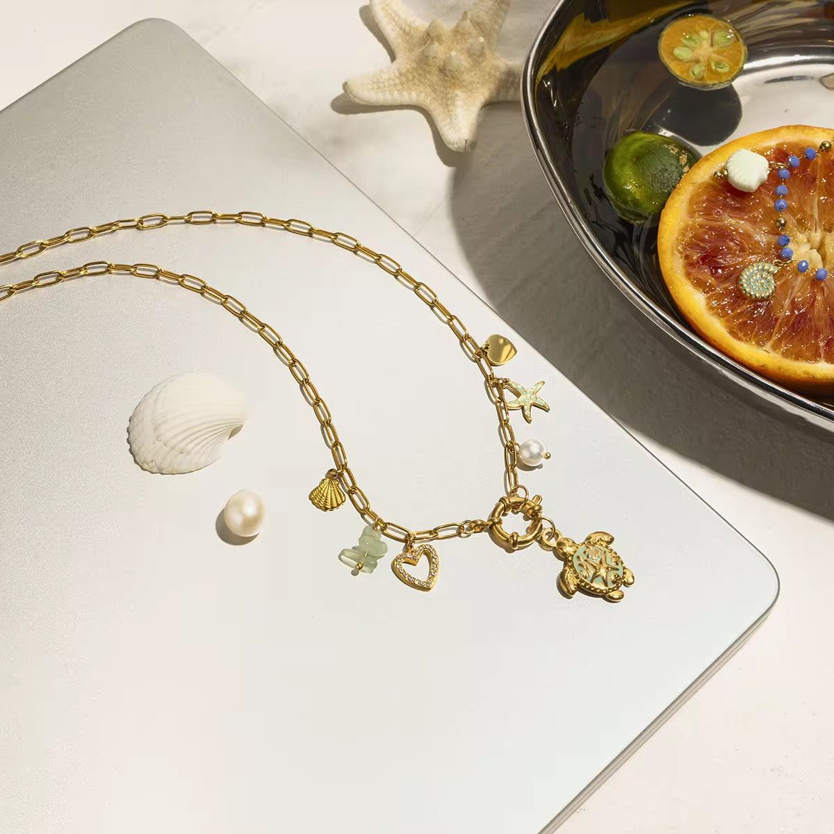 Turtle Charm Necklace| 18K gold plated| Hypoallergenic | Anti Tarnish