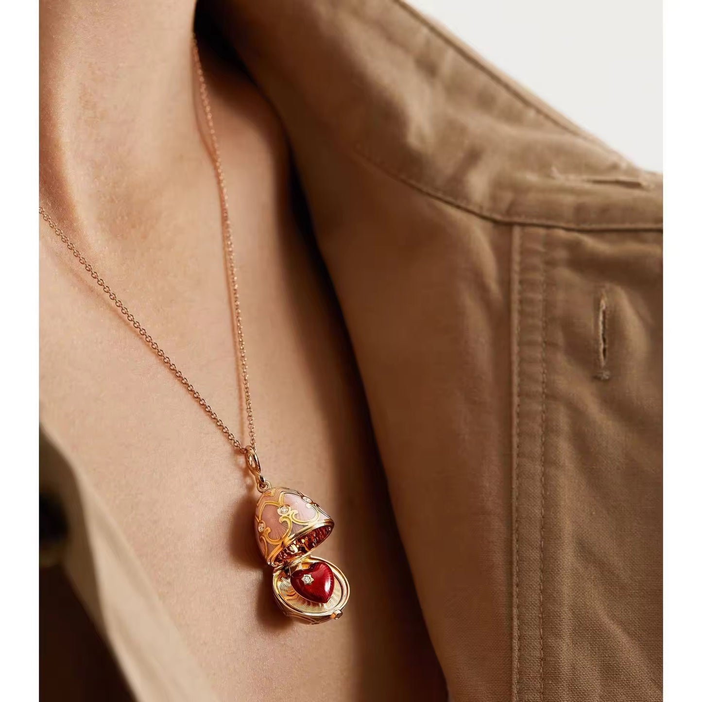 Faberge Egg Pendant Necklace