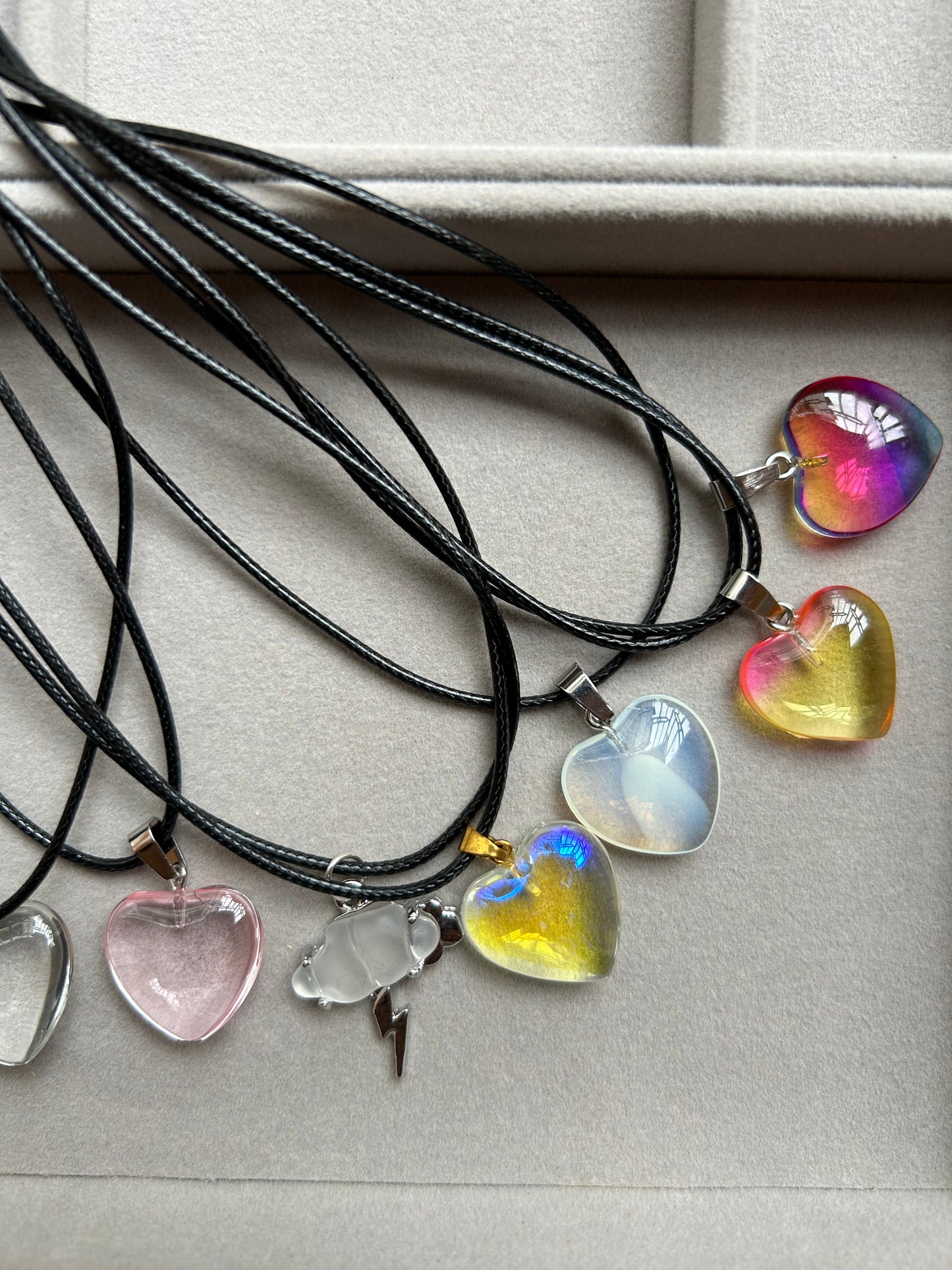 Resin Heart Pendant Cord Neckpieces