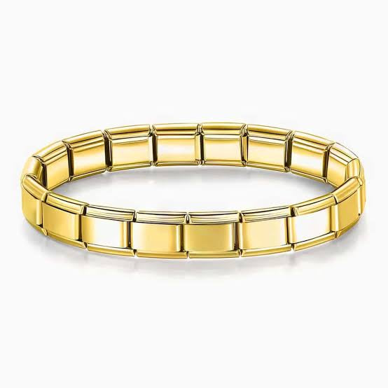Plain Gold Italian charm link bracelet