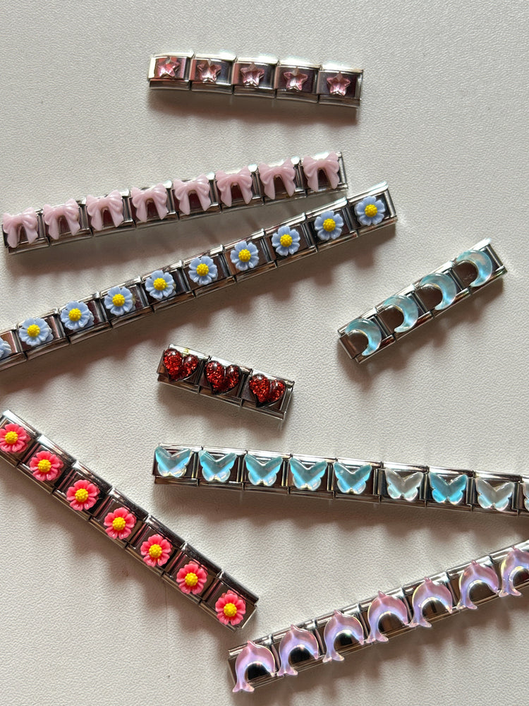 Italian Charm Bracelet- Silver and Coloured