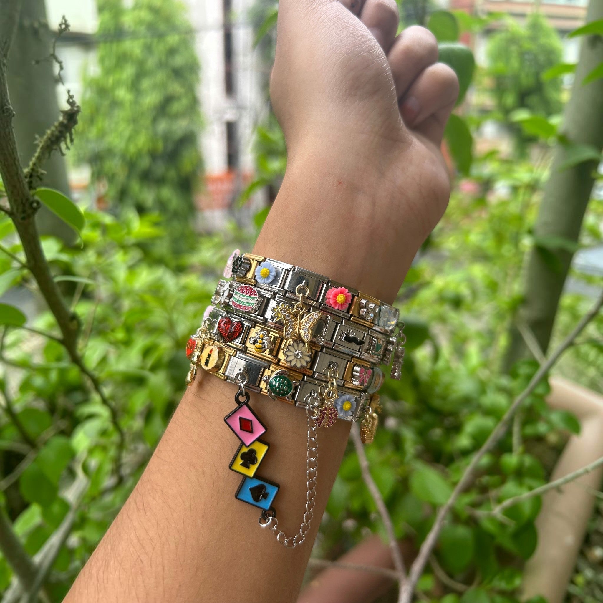 Pretty Gorgeous Stuff mixed Italian charm bracelet product shot