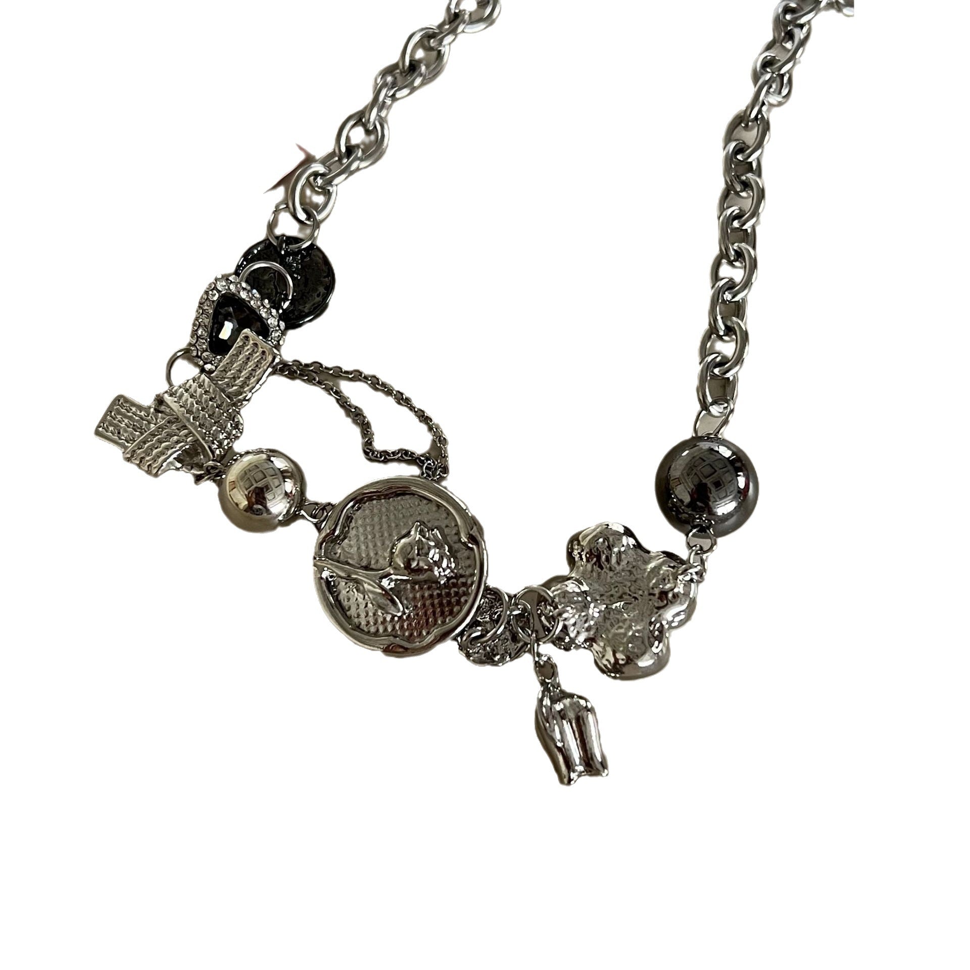 Rose Silver Punk Necklace
