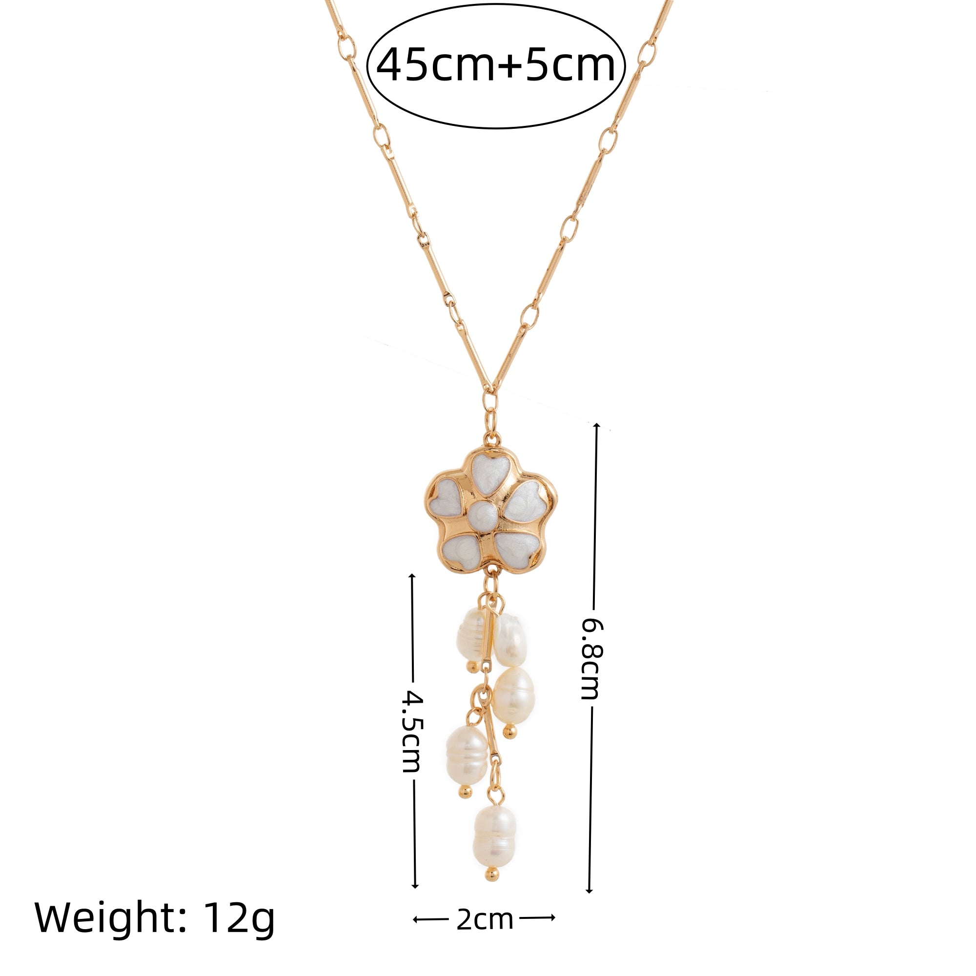 Pretty Gorgeous Stuff Freshwater Pearl Flower Pendant Clavicle Necklace styled on model