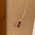 Pretty Gorgeous Stuff Pomegranate Necklace 14K gold plated vintage alloy product shot