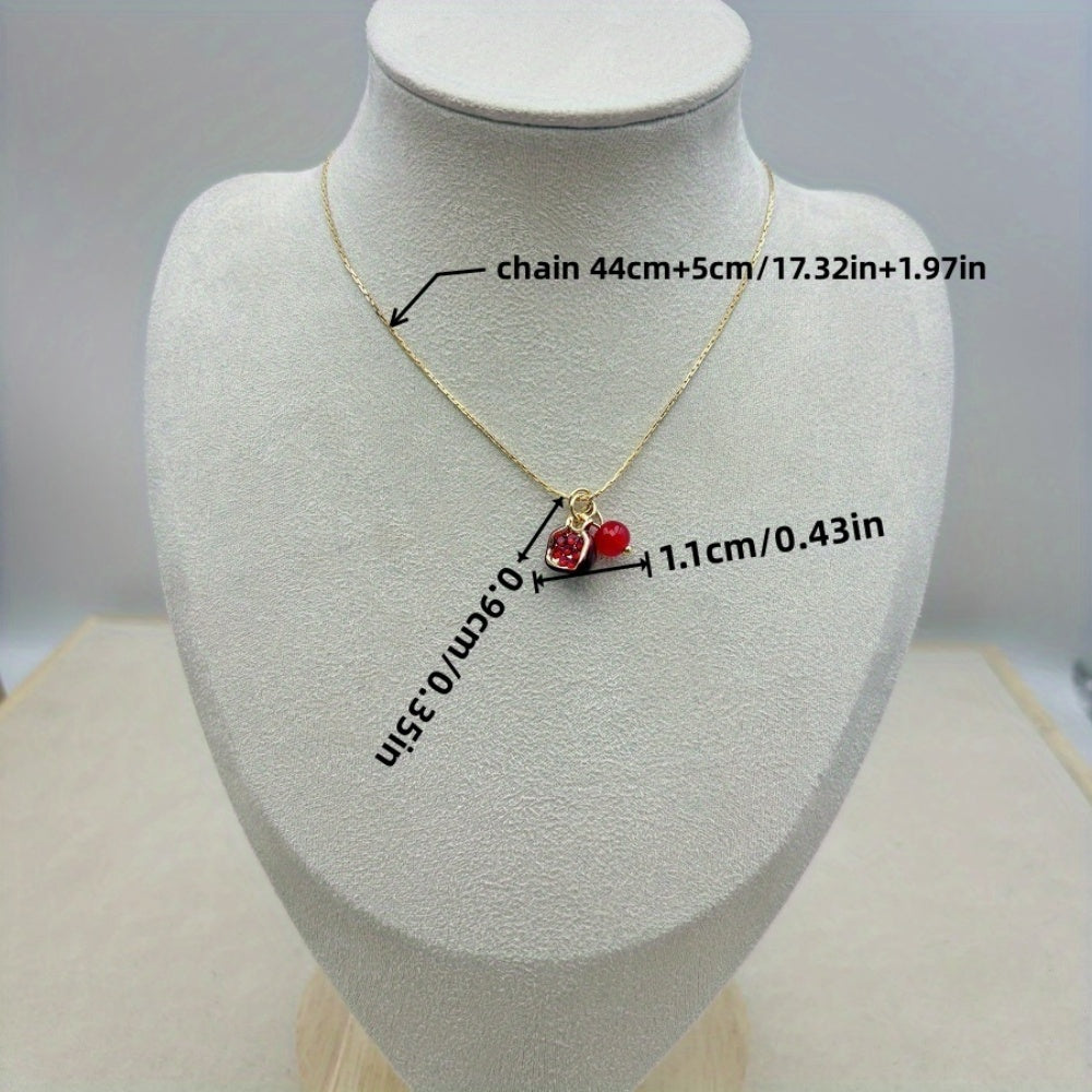 Pretty Gorgeous Stuff Pomegranate Necklace styled on model