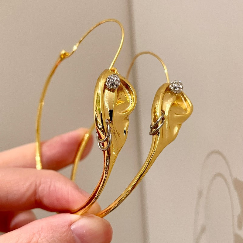Ear Long Hoop Earrings| Schiaparelli Dupe