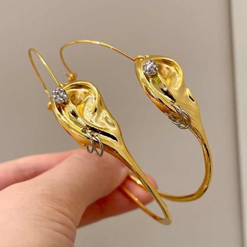 Ear Long Hoop Earrings| Schiaparelli Dupe