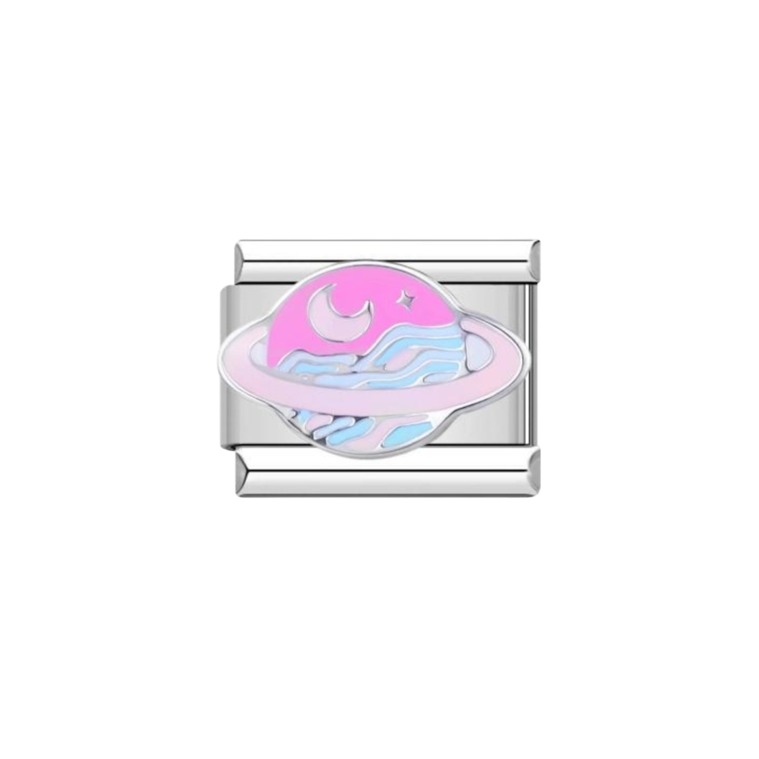 Pink Planet| Silver Italian Charm