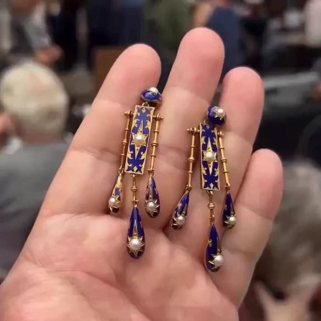 Pretty Gorgeous Stuff French Imperial Drop Earrings styled on model