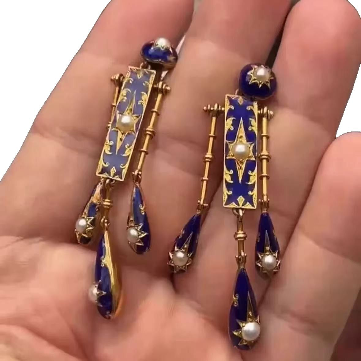 Pretty Gorgeous Stuff French Imperial Drop Earrings on display alternate view