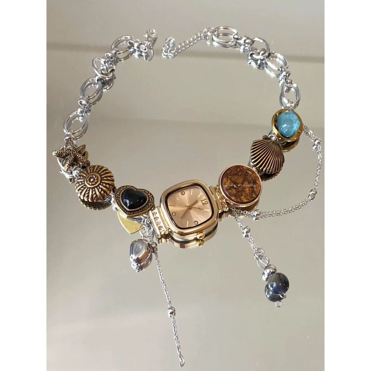Pretty Gorgeous Stuff Boho Watch Choker alternate angle