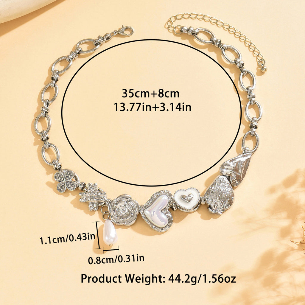 Pretty Gorgeous Stuff Heart Shape Charm Punk Choker pendant detail shot