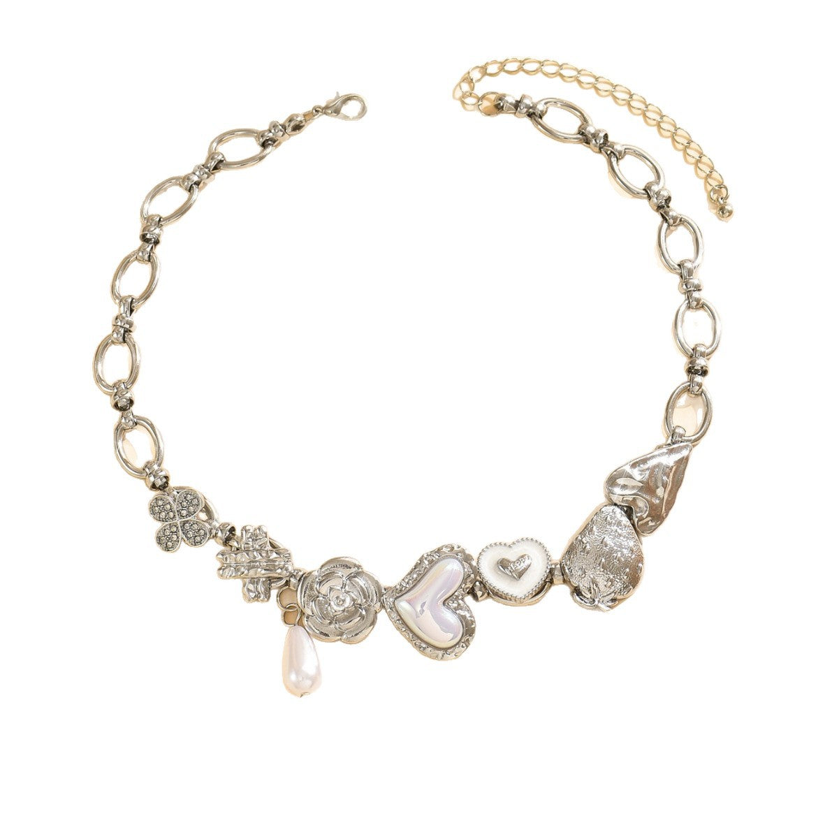 Pretty Gorgeous Stuff Heart Shape Charm Punk Choker on display alternate view