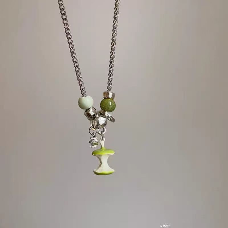 Apple Pendant Beaded Necky