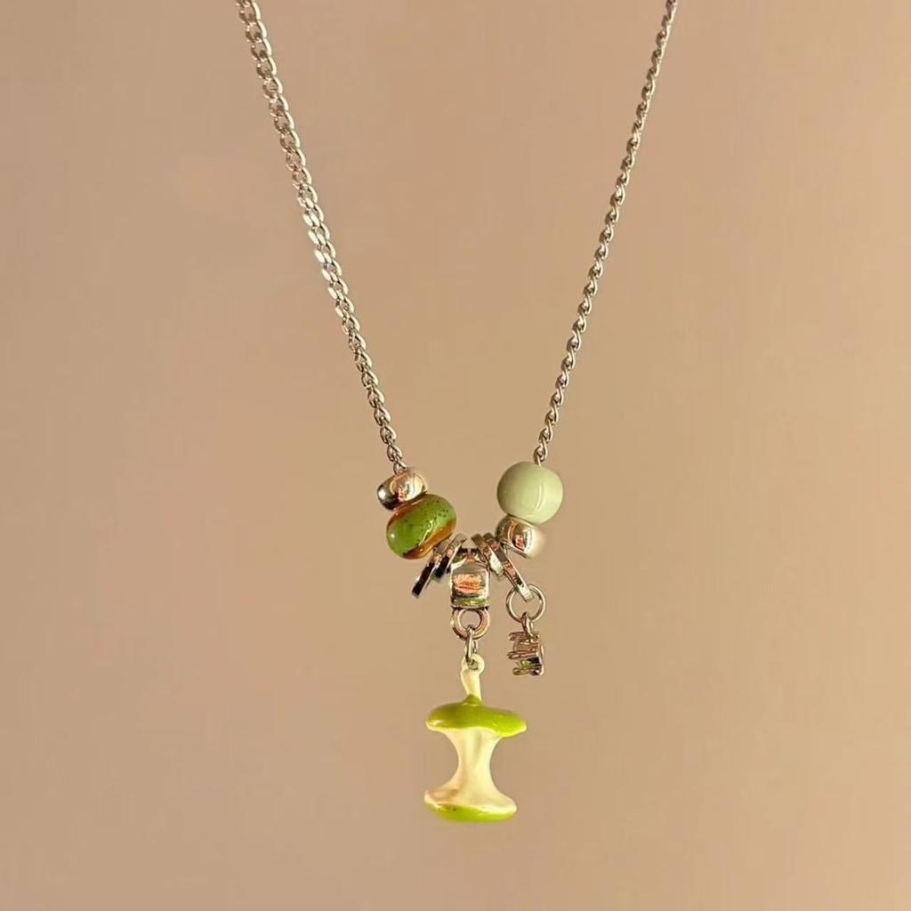 Apple Pendant Beaded Necky