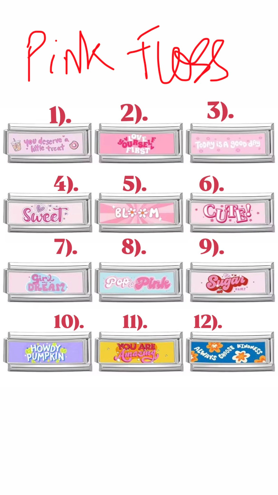 New Charms for Italian Charm Bracelet| Theme: Pink Floss