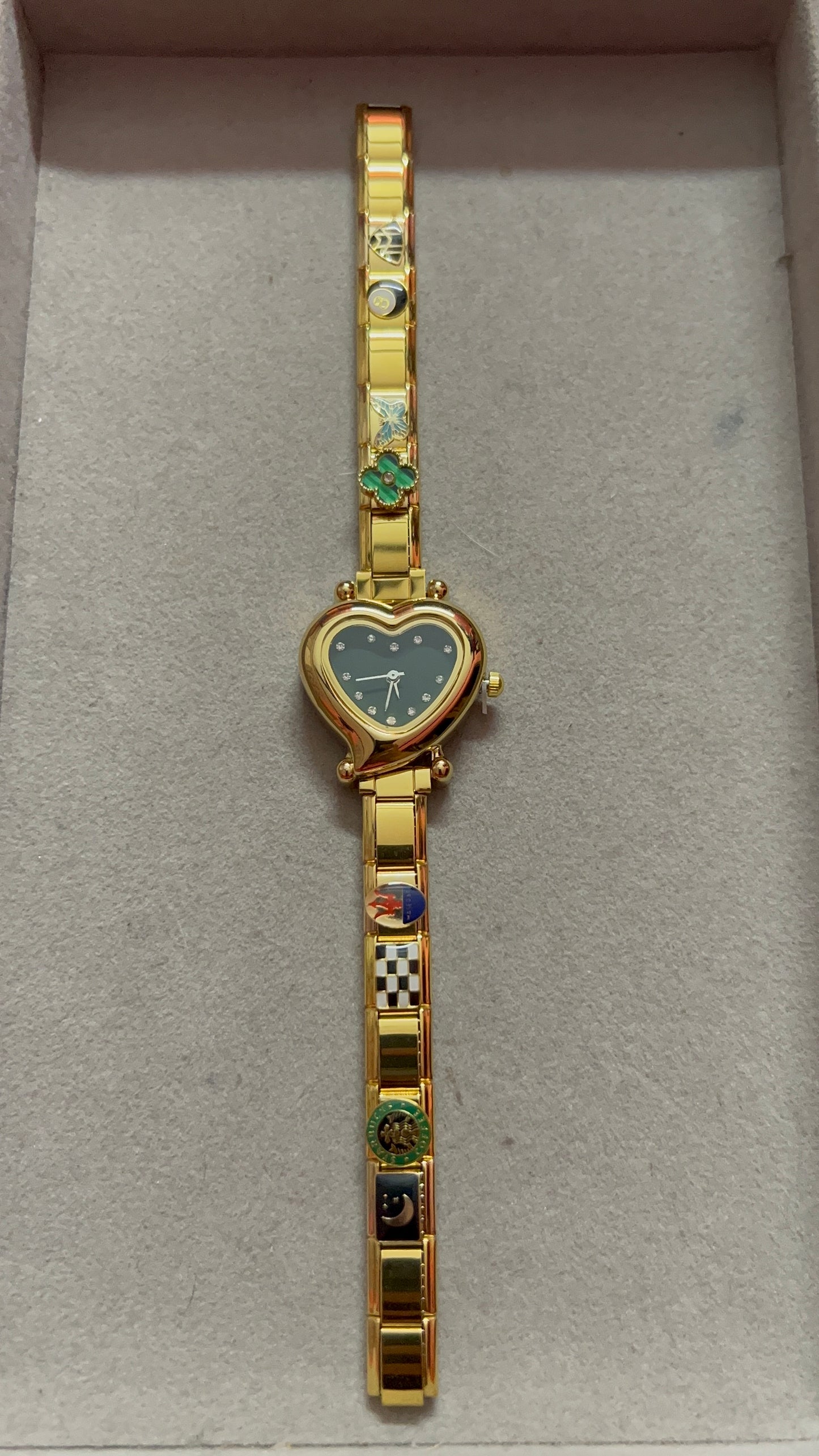 Heart Dial Watches with Italian charm Bands| Made in Japan