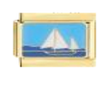 Yatch In the Sea |Gold Italian Charm