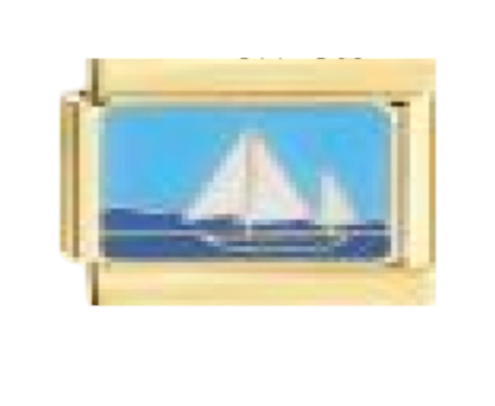 Yatch In the Sea |Gold Italian Charm