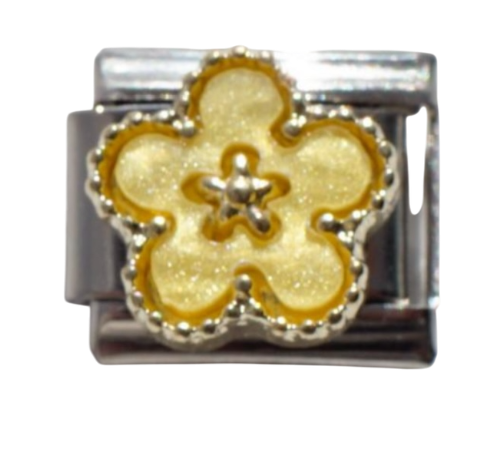 Van Cleef Yellow Flower| Silver Italian Charm