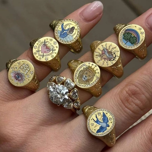 Vintage Chunky Ring| 18K gold plated| Hypoallergenic | Anti Tarnish| Adjustable
