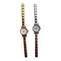 Pretty Gorgeous Stuff Italian charm bracelet band watch silver gold plain on display