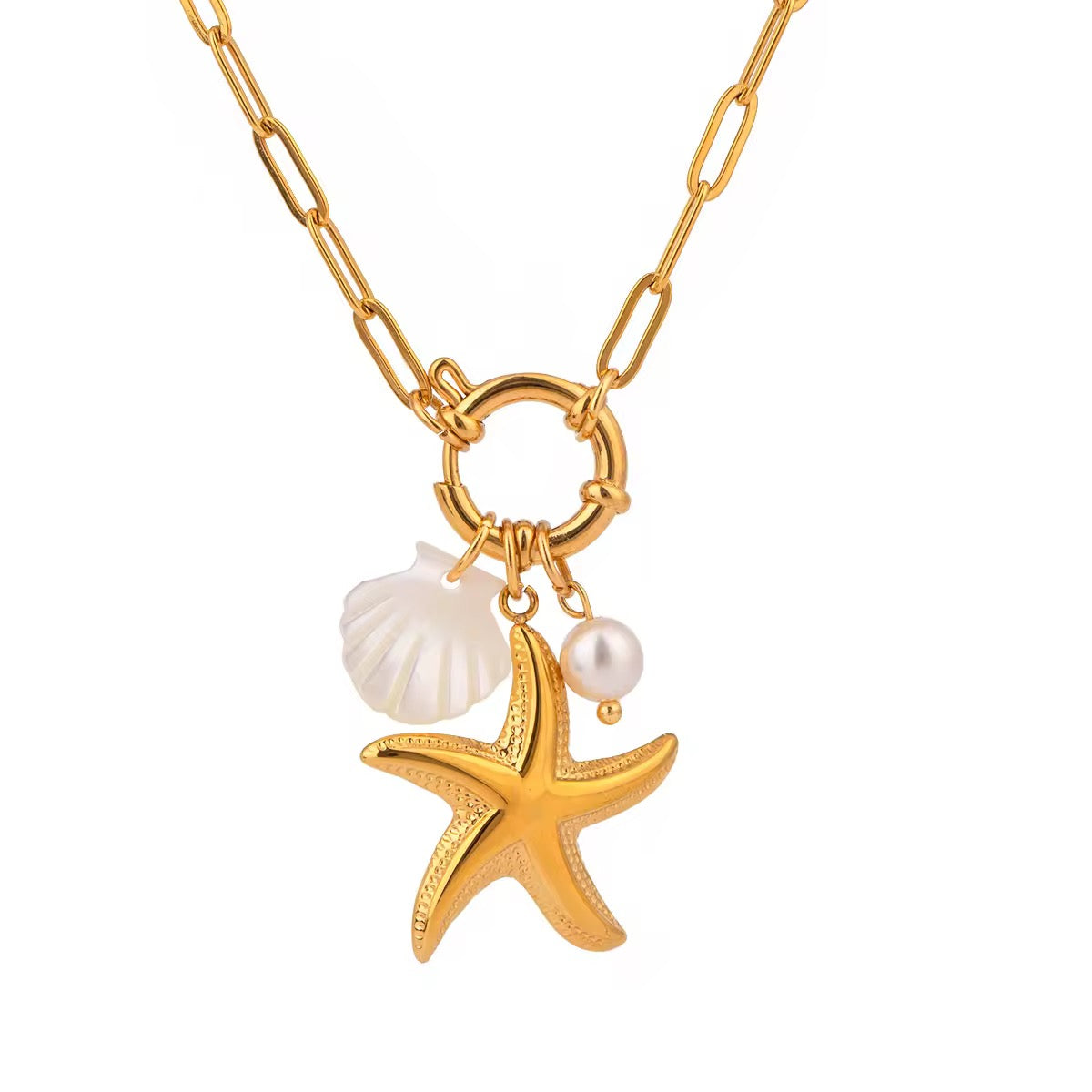 Ocean pendant Necklace| 18K gold plated| Hypoallergenic | Anti Tarnish