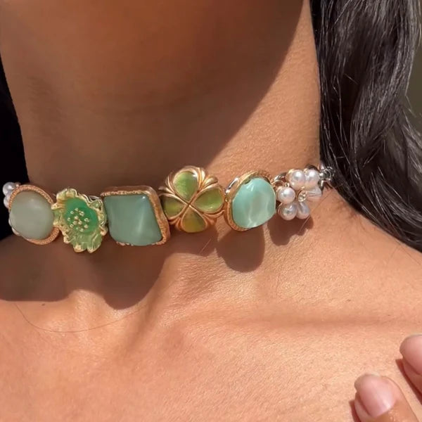 Marine stone Choker Necklace
