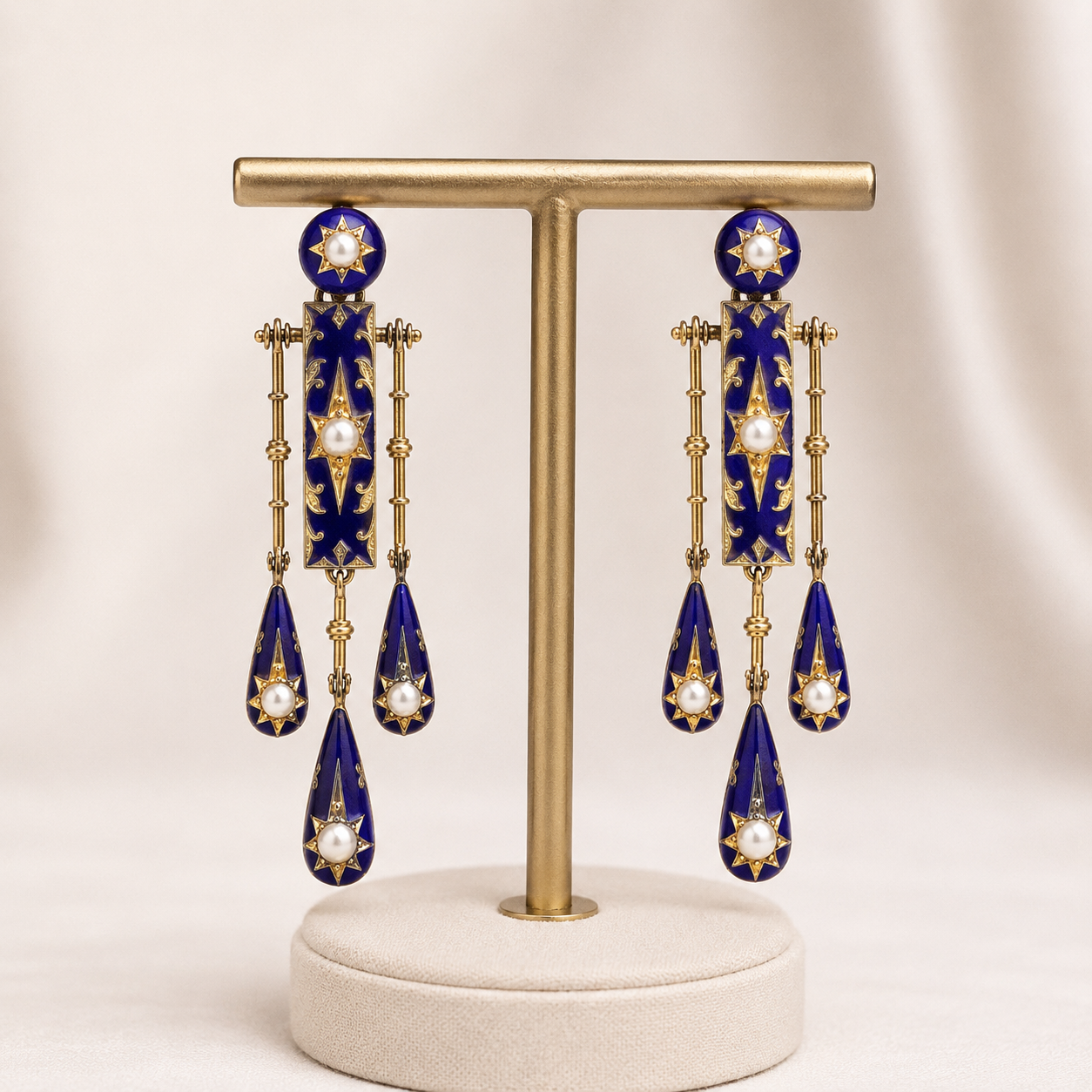 Pretty Gorgeous Stuff French Imperial Drop Earrings close-up portrait and floral detail