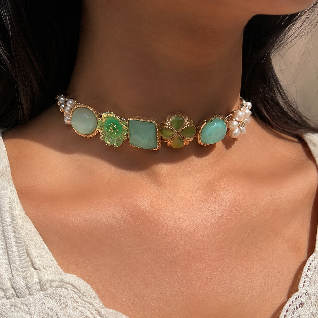 Marine stone Choker Necklace