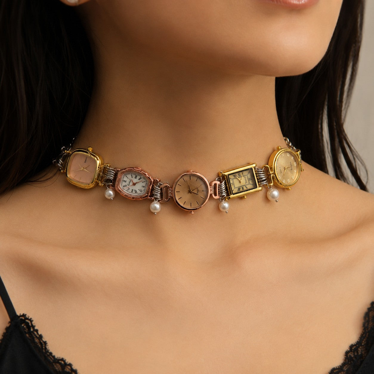 Pretty Gorgeous Stuff Watch Dial Choker alternate view on display