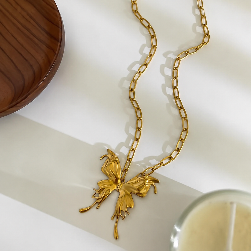 Pretty Gorgeous Stuff Butterfly Pendant Chain styled on model