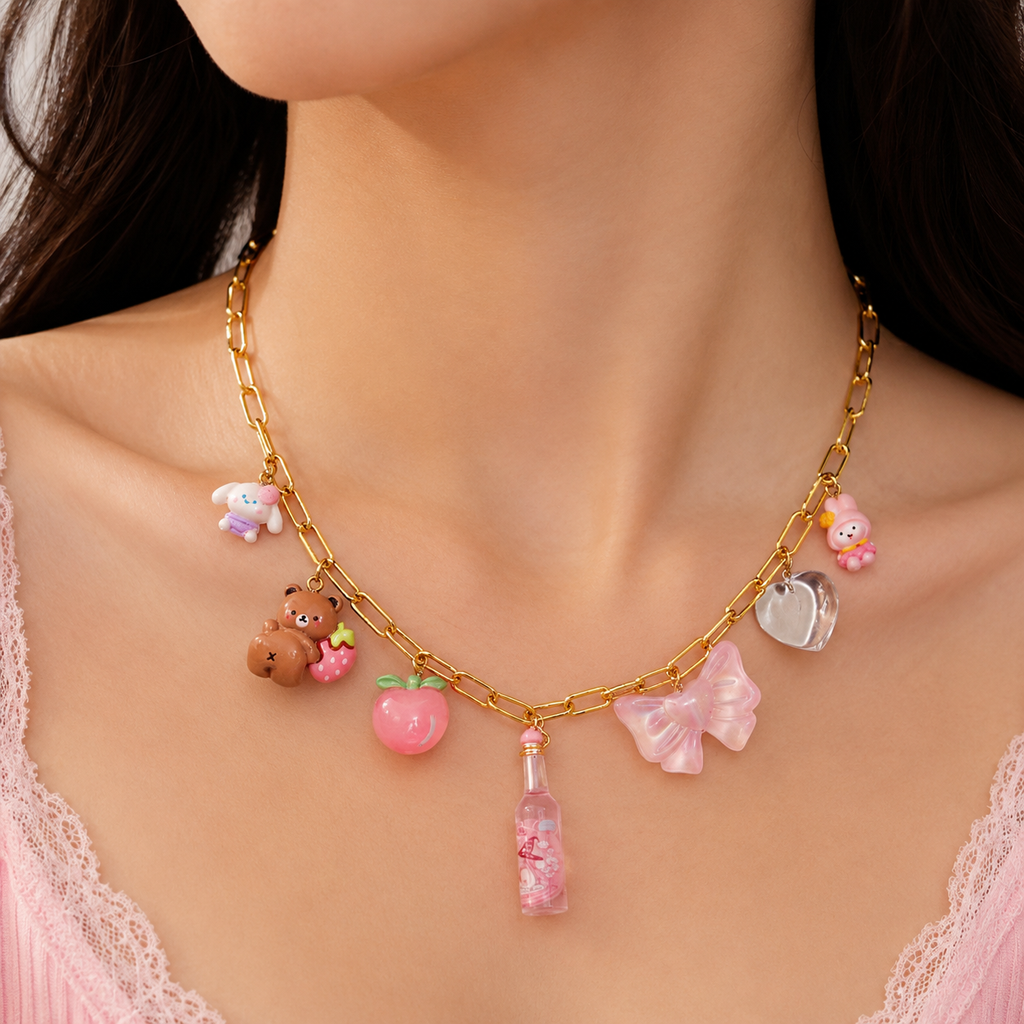 Pink Candy Charm Necklace