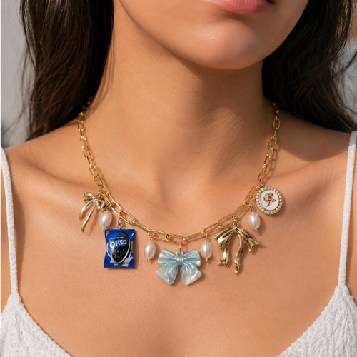 Pretty Gorgeous Stuff Bowie charm necklace product banner