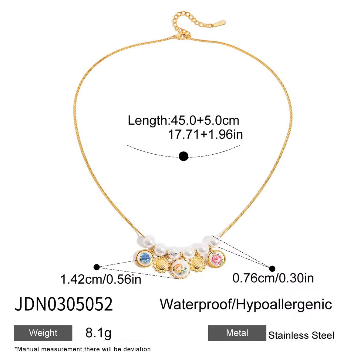 Rose Necklace| 18K gold plated| Hypoallergenic | Anti Tarnish