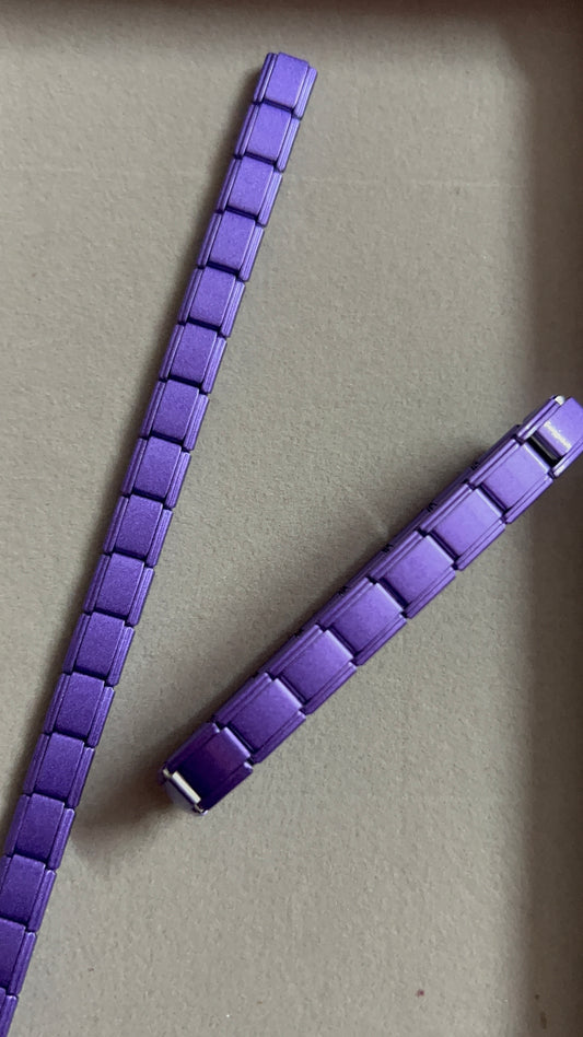 Coloured Plain Italian Charm Bracelet| Purple
