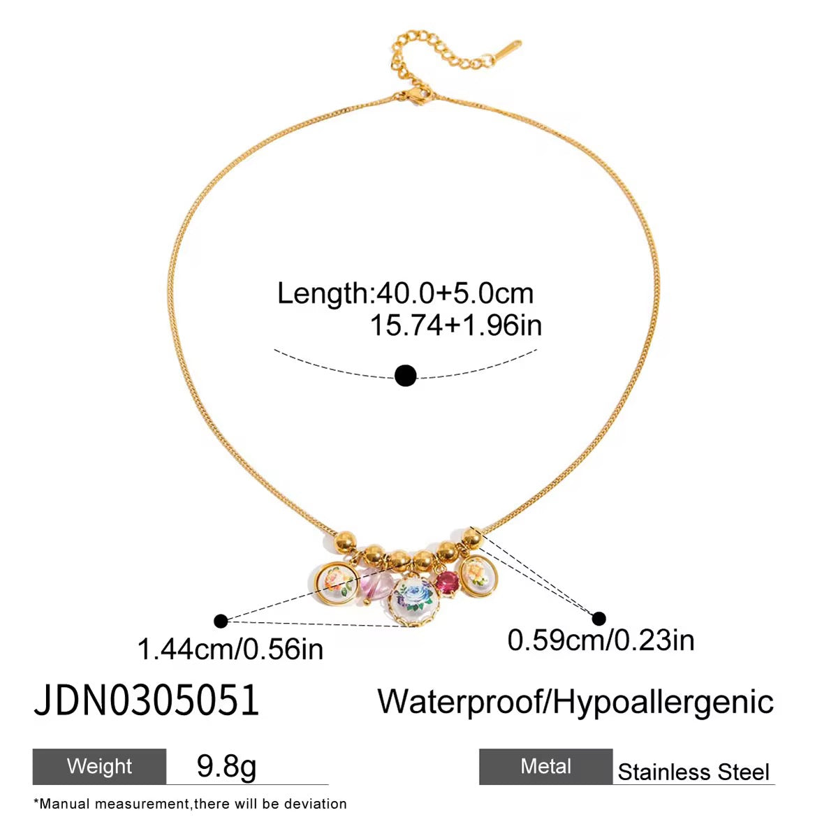 Rose Necklace| 18K gold plated| Hypoallergenic | Anti Tarnish