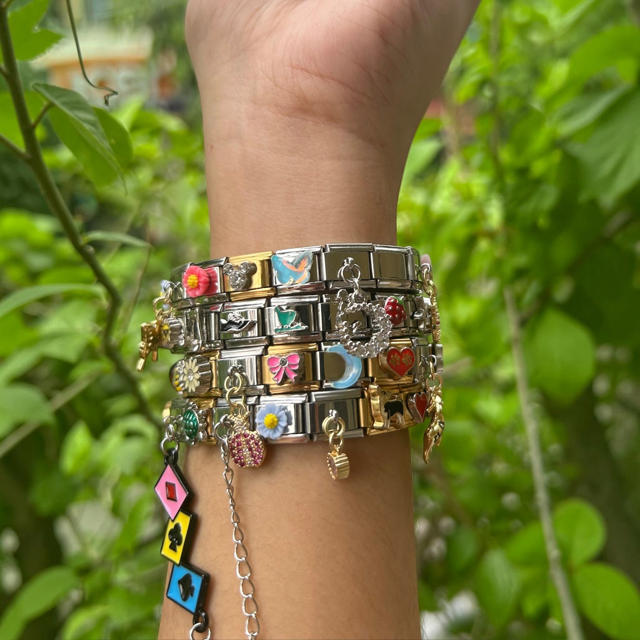 Pretty Gorgeous Stuff mixed Italian charm bracelet size guide