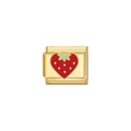 Strawberry |Gold Italian Charm