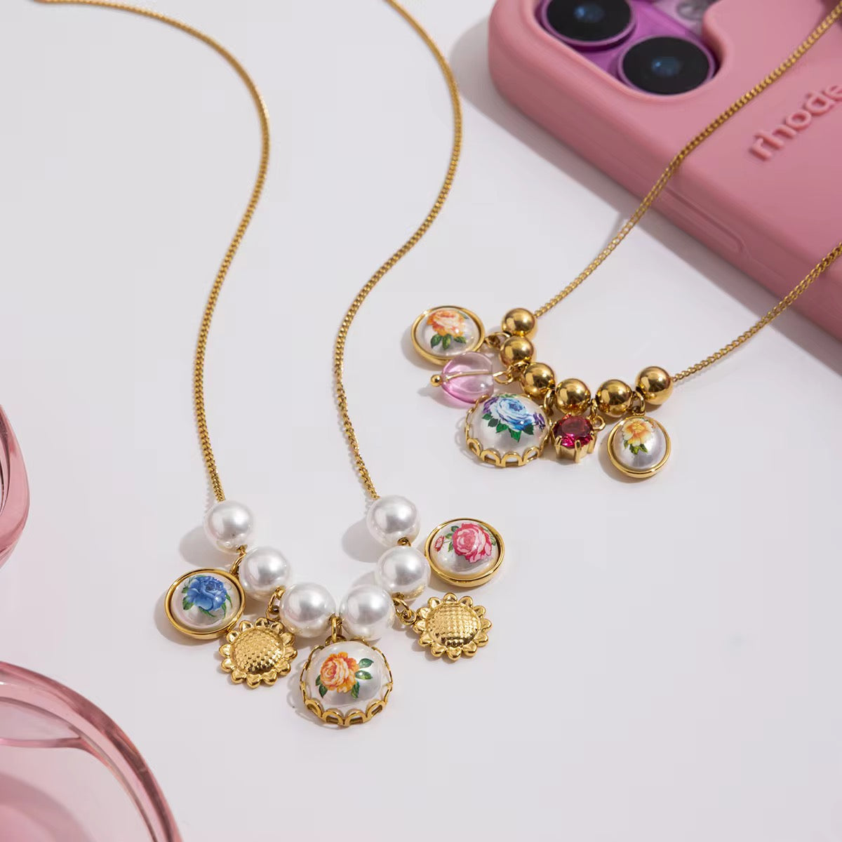 Rose Necklace| 18K gold plated| Hypoallergenic | Anti Tarnish