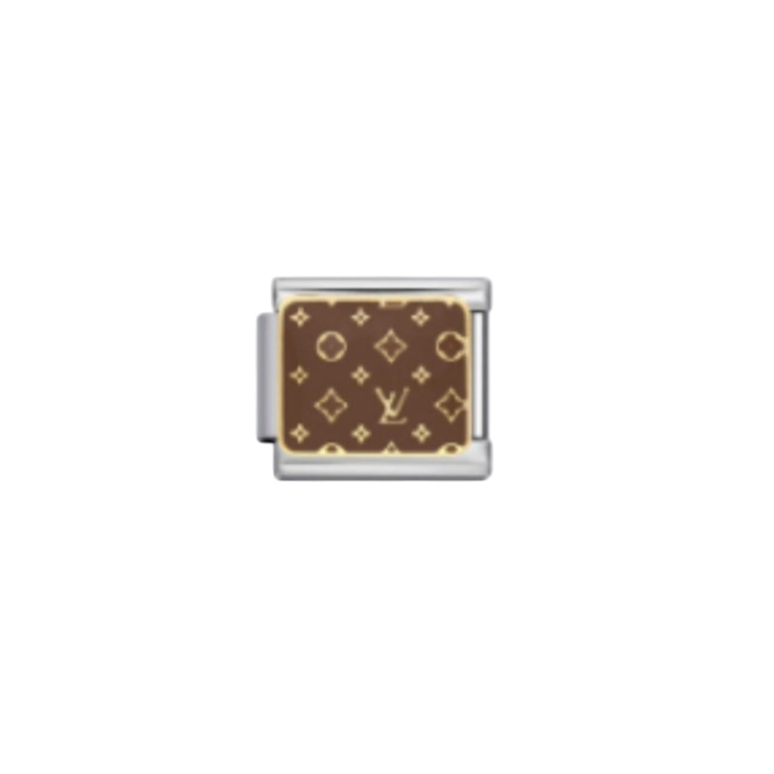 LV Print| Silver Italian Charm