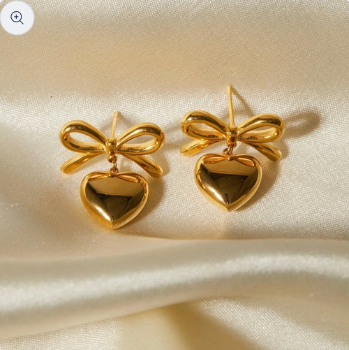 Pretty Gorgeous Stuff coquette style minimal stud earrings close-up