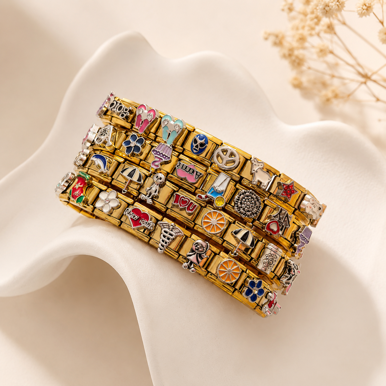 Italian Charm Bracelet- Premade in Gold